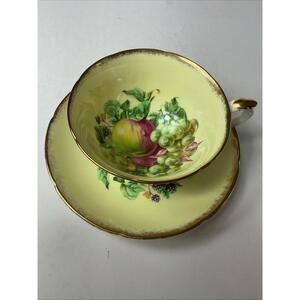 Vintage Royal Grafton Yellow  Fruit Harvest Tea Cup & Saucer